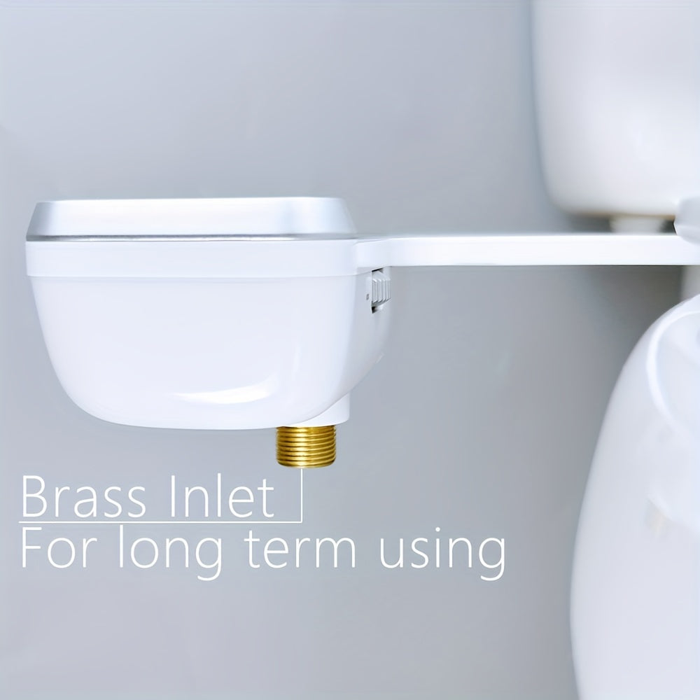 Bidet Attachment for Toilet Seat - Rear and Feminine Wash with Nozzle Cleaning, Pressure Control and Brass T-Adapter
