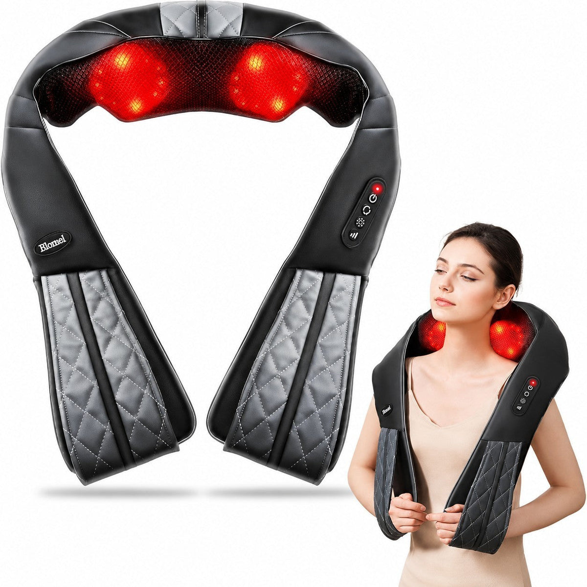 Neck Shoulder Massager with Heat - Rechargeable Relaxation