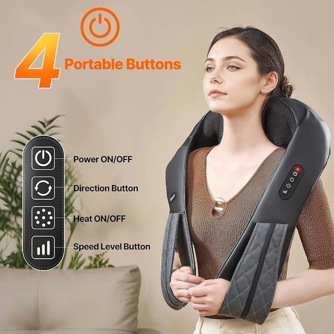 Neck Shoulder Massager with Heat - Rechargeable Relaxation