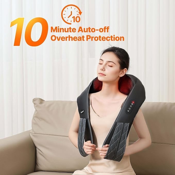 Neck Shoulder Massager with Heat - Rechargeable Relaxation