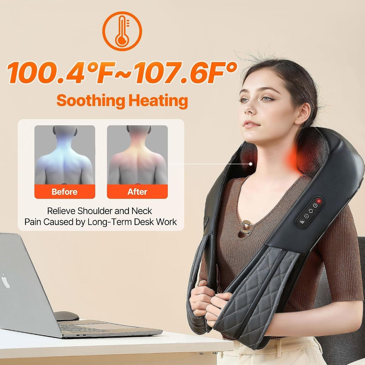 Neck Shoulder Massager with Heat - Rechargeable Relaxation