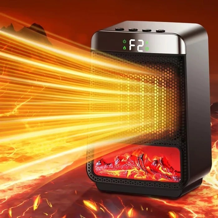 Desktop PTC Heater - Dynamic Flame Light -  iDiskk E03