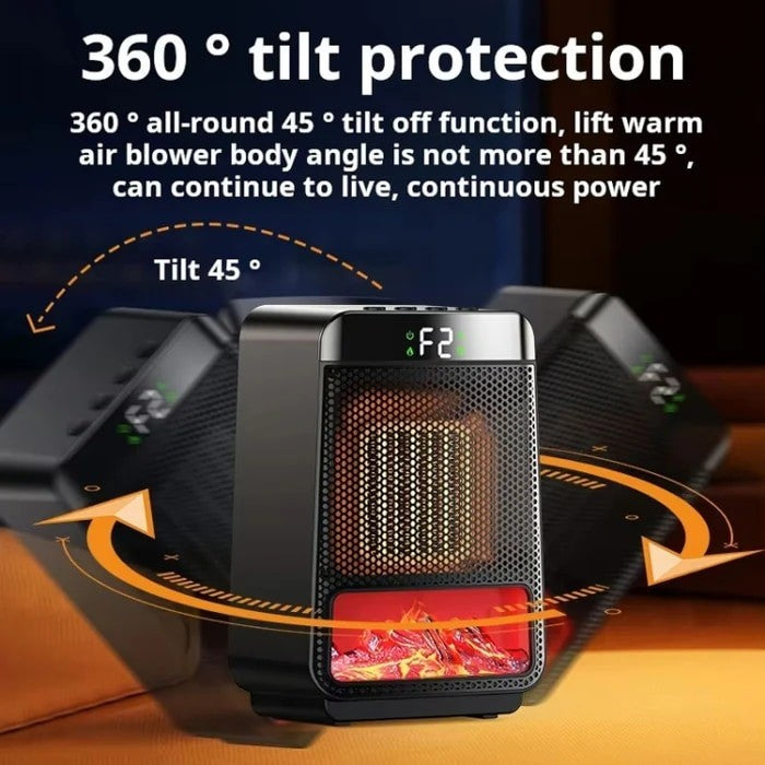 Desktop PTC Heater - Dynamic Flame Light -  iDiskk E03