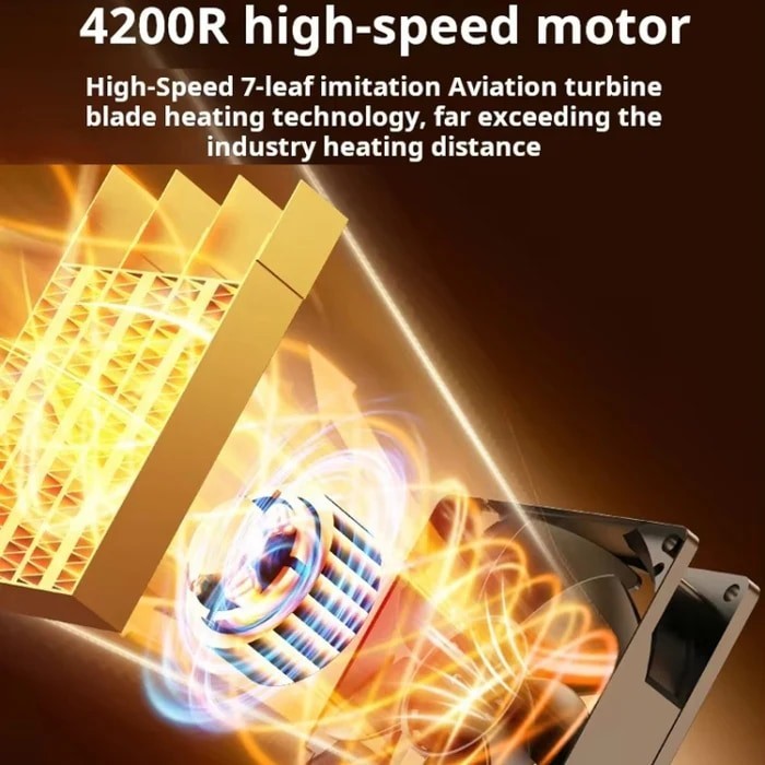 Desktop PTC Heater - Dynamic Flame Light -  iDiskk E03