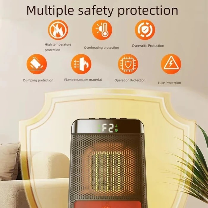 Desktop PTC Heater - Dynamic Flame Light -  iDiskk E03