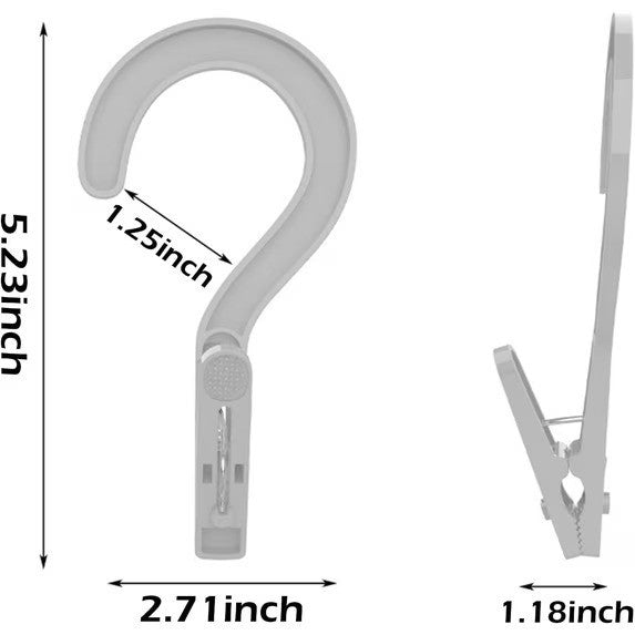 Laundry Hooks Clip Plastic Clothes Hangers - 10 Pack