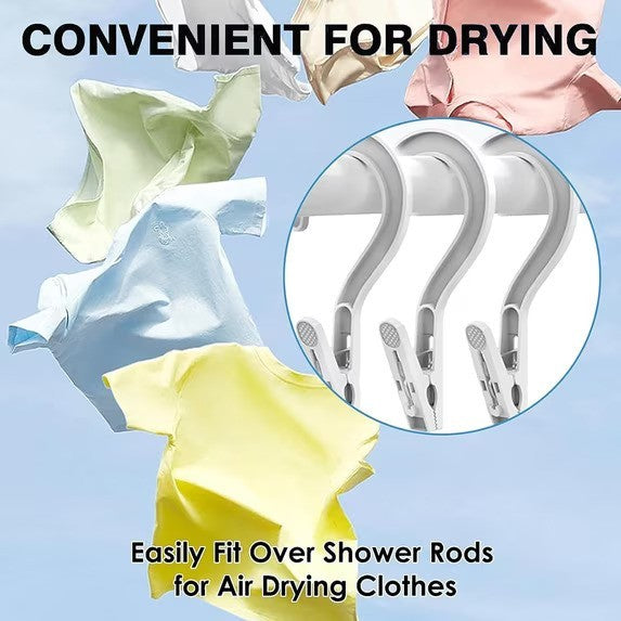 Laundry Hooks Clip Plastic Clothes Hangers - 10 Pack