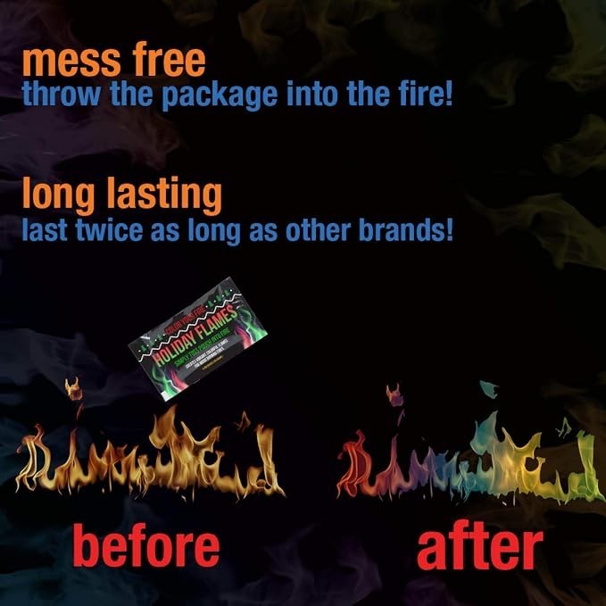 Magical Flames - Creates Colorful Vibrant Flames - 25 Pack