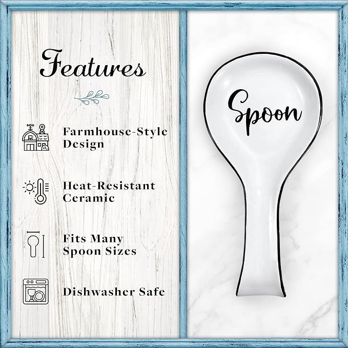 Home Acre Designs White Ceramic Spoon Rest