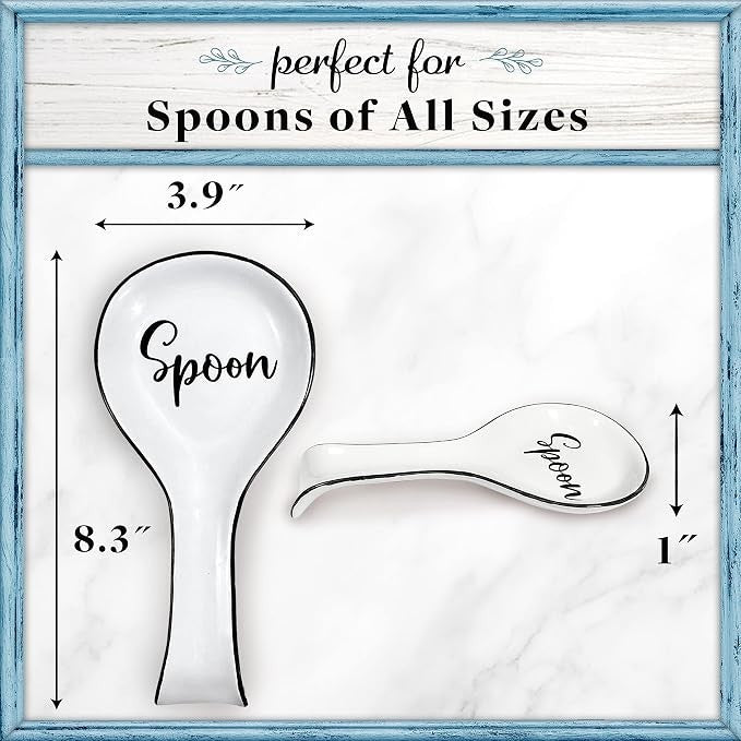 Home Acre Designs White Ceramic Spoon Rest