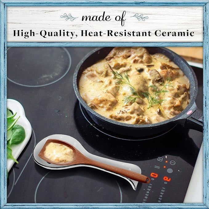 Home Acre Designs White Ceramic Spoon Rest