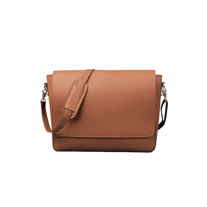 Bisoncart USA Full Grain Milled Leather Messenger - 16" Executive Laptop Briefcase