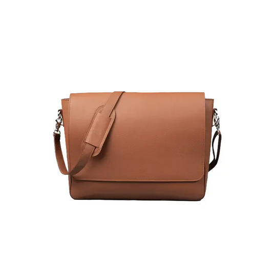 Bisoncart USA Full Grain Milled Leather Messenger - 16" Executive Laptop Briefcase