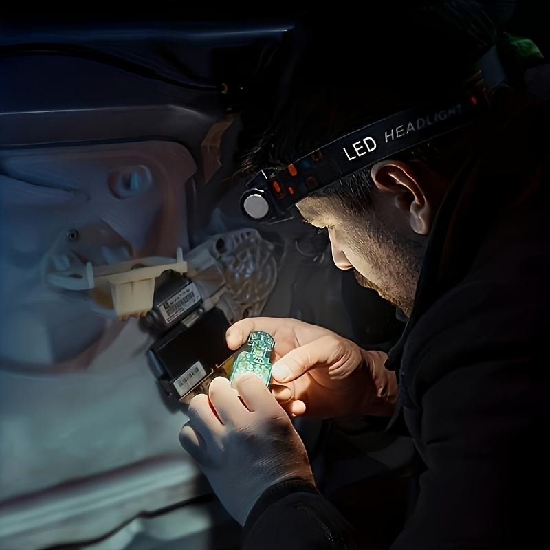 Rechargeable COB LED Headlamp with Magnetic Base - Spotlight and Floodlight, 90 Degree Tilt, USB Charging
