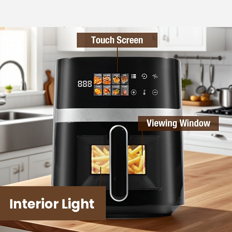 6 Quart Digital Air Fryer - Touch Screen with Preset Programs, Nonstick Basket, Black