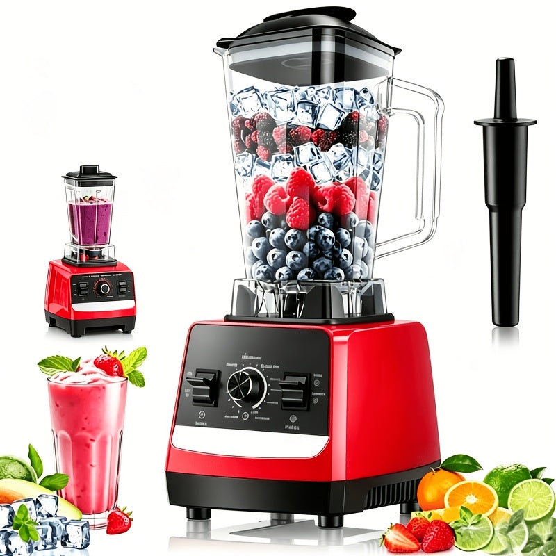 Professional Countertop Blender - 68 oz (2L) Jar Plus Grinder Cup, Variable Speed and Pulse, Red